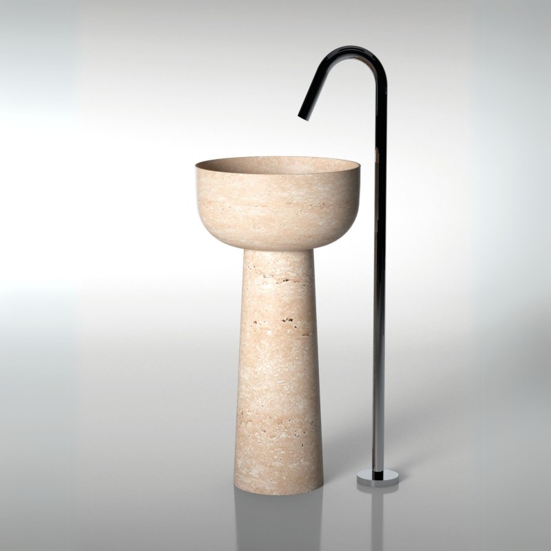 Hidra Sphere umywalka Stojąca na postumencie 44x92h travertino