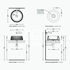 Flaminia FALALA 46 umywalka nablatowa SMERALDO FA46ASME rysunek techniczny