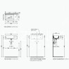 Flaminia Applight 5025 Wall-hung basin right carbone/ black matt AP5025DXCAR technical drawing
