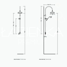 Flaminia Evergreen shower system EG550 CH  technical drawing