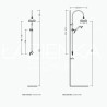Flaminia Evergreen shower system EG550 CH  technical drawing
