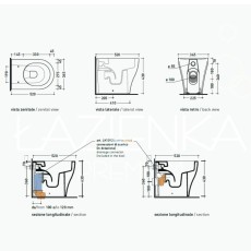 Flaminia  App wc back to wall white AP117G technical drawing