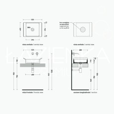 Flaminia BOX 40 countertop washbasin avana BX40AAV - technical drawing