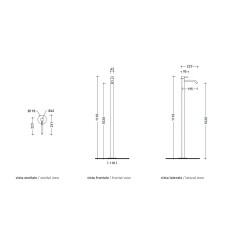 Flaminia Look freestanging basin tap argilla LQ3052ARG - technical drawing