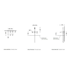 Flaminia LOOK Bathtub set Latte LQ2570LAT - technical drawing