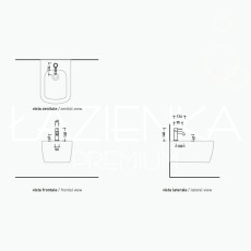 Flaminia LOOK Flaminia LOOK  bidety tap WHITE MAT LQ4070LAT - technical drawing