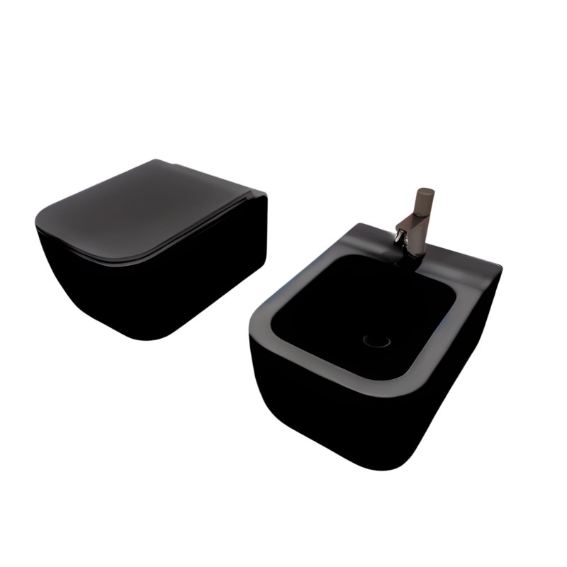 GSG Brio miska wc wisząca czarny mat + deska wolnoopadajaca