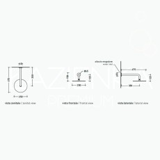 Flaminia LOOK deszczownica LQ2084 Argilla LQ2084ARG - rysunek techniczny