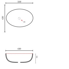 GSG Easy 55 umywalka nablatowa owalna EALAVOV55  czarny połysk Wyprzedaż