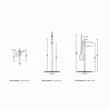 Flaminia LOOK free standing single level shower mixer Q2580 Argilla LQ2580ARG - technical drawing