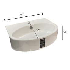 GSG Like umywalka nablatowa 60cm biały połysk Wyprzedaż