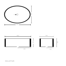 GSG Boing umywalka nablatowa BOLAVFS45 000 rysunek techniczny