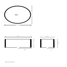 GSG Boing umywalka nablatowa 60cm biała