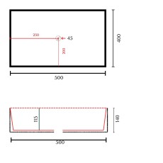 GSG Zenith 50 countertop basin white 50x40 ZELAVFS50