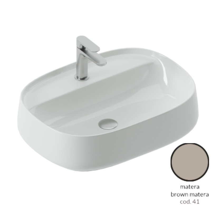 Artceram Whisky 60 umywalka nablatowa brown matera brązowy mat WHL002 41:34