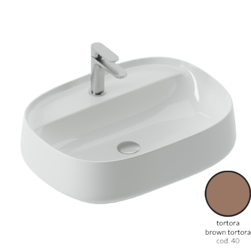 Artceram Whisky 60 umywalka nablatowa brown tortora ciemny brązowy mat WHL002 40:34