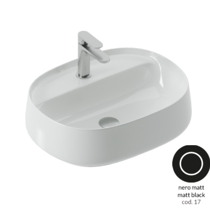 Artceram Whisky 53 countertop washbasin black matt WHL003 17:34