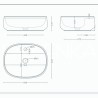 Artceram Whisky 53 countertop washbasin black matt WHL003 17:34 - technical drawing