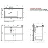 Flaminia AppLight 10551 washbasin countertop VERDE GIADA AP10551VG - technical drawing