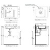 Flaminia AppLight 60 cm  umywalka  wisząca AVANA AP6051AV - rysunek techniczny