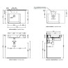 Flaminia AppLight 7051 washbasin  wall hung  LATTE AP7051LAT - technical drawing