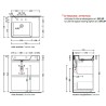 Flaminia AppLight 7051 washbasin countertop  NUVOLA AP7051NUV - technical drawing