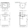 Flaminia Miniwash 40 under-counter washbasin Teracotta MW40SPTC - technical drawing