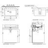Flaminia Miniwash umywalka nablatowa 60 cm PLATINO MW60PRPLA - Rysunek techniczny