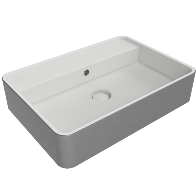 Flaminia Miniwash 60 washbasin countertop/ wall hung White silver  MW60SSLP