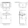 Flaminia Miniwash 60 washbasin countertop/ wall hung White silver  MW60SSLP - technical drawing