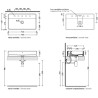 Flaminia Miniwash washbasin countertop 75 black matt MW75PRCAR - technical drawing