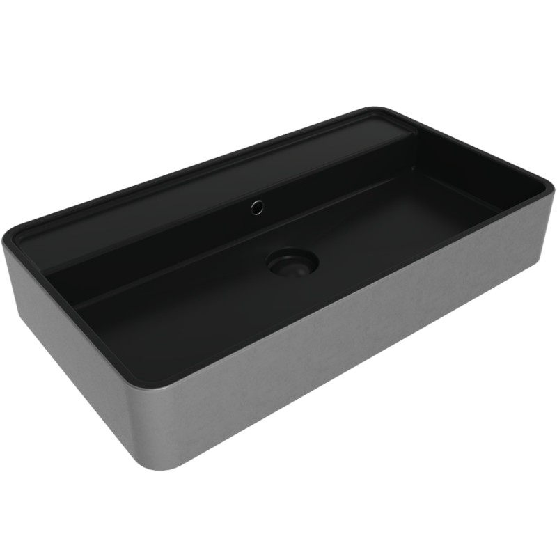 Flaminia Miniwash umywalka nablatowa 75cm silver black MW75PRSCP