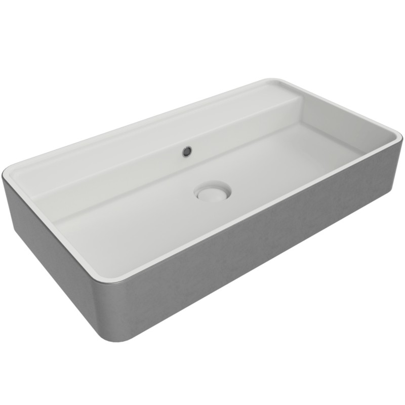 Flaminia Miniwash washbasin countertop 75  silver white MW75PRSLP