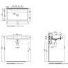Flaminia Miniwash washbasin countertop/wall hung 75 gold MW75SARG - technical drawing