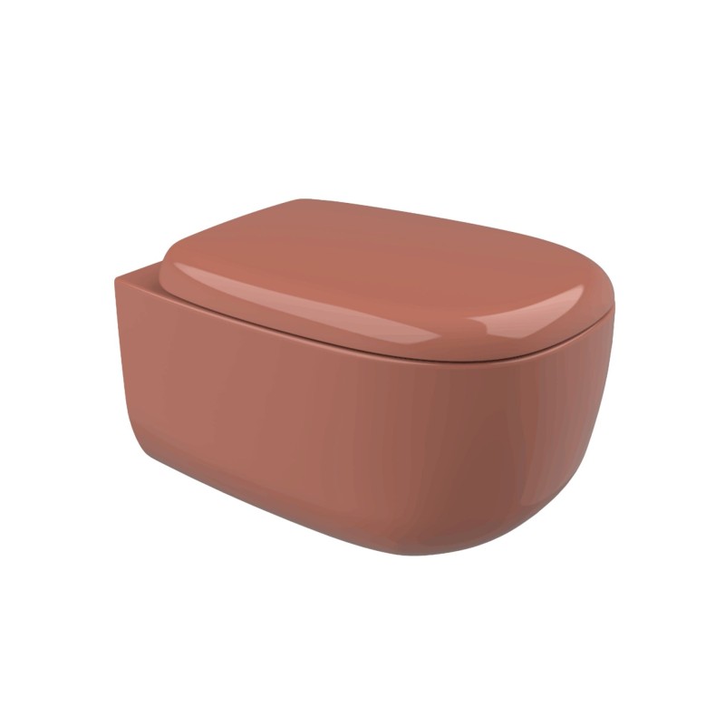 Flaminia Bonola miska wc GoClean + deska wolnoopadająca Terracotta