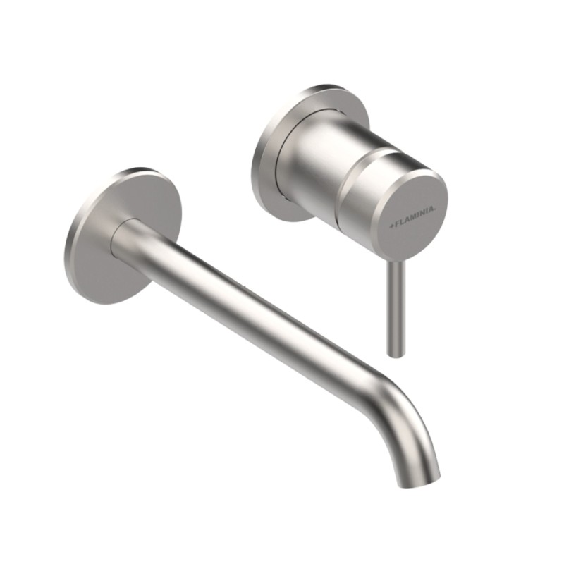 Flaminia Stil wall-mounted washbasin tap with spout 20 cm brushed stainless steel ST3059ACC