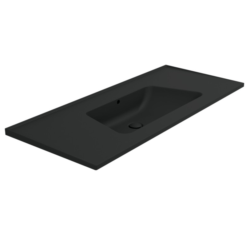 Flaminia Bloom 120 wall-hung/cabinet-mounted console washbasin black matt / Carbone BM120LCAR