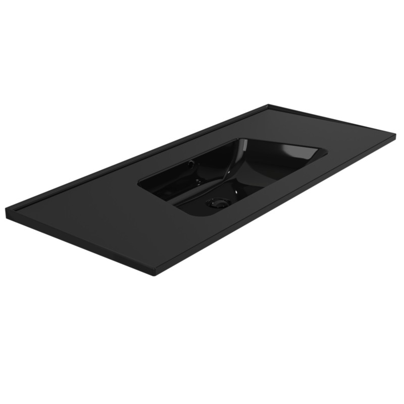 Flaminia Bloom 120 wall-hung/cabinet-mounted console washbasin black shine BM120LNER