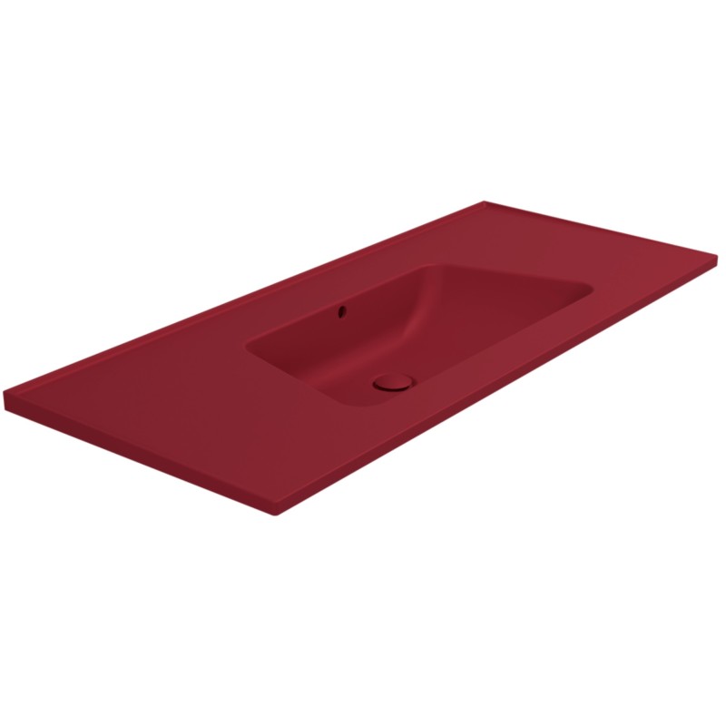 Flaminia Bloom 120 wall-hung/cabinet-mounted console washbasin red / rosso rubens BM120LRRU