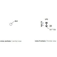 Flaminia Stil clik-clak brushed steel STPLXACC - technical drawing