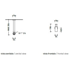 Flaminia Stil Bidet siphon brushed steel STSIFBACC - technical drawing