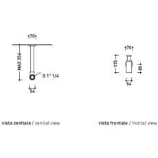 Flaminia Stil Basin siphon brushed steel STSIFLXACC - technical drawing