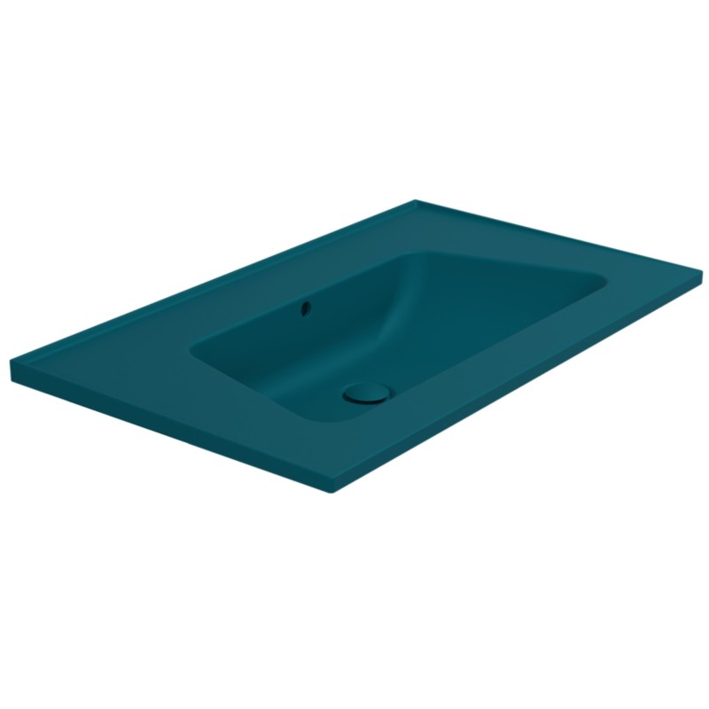 Flaminia Bloom 85 wall-hung/cabinet-mounted console washbasin petrolio BM85LPET