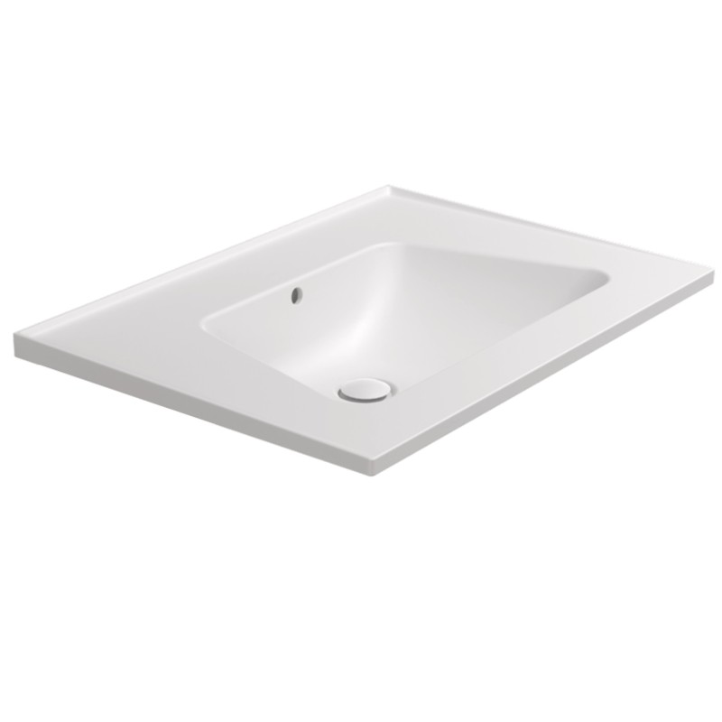 Flaminia Bloom 70 umywalka typu konsola  wisząca / montowana na szafce biały mat / Latte / Milky White BM70LLAT