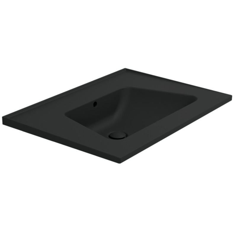 Flaminia Bloom 70 umywalka typu konsola  wisząca / montowana na szafce czarny mat / Carbone BM70LCAR