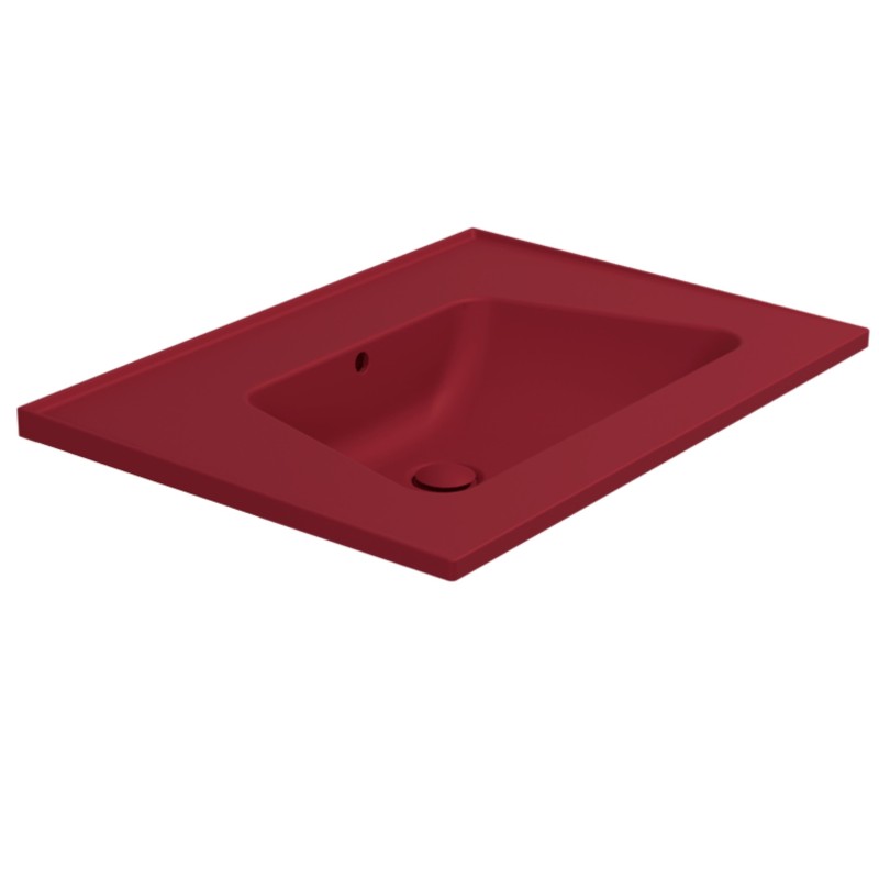 Flaminia Bloom 70 umywalka typu konsola  wisząca / montowana na szafce rosso rubens BM70LRRU