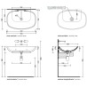 Flaminia Nuda 85 basin countertop Argilla 5080ARG - technical drawing