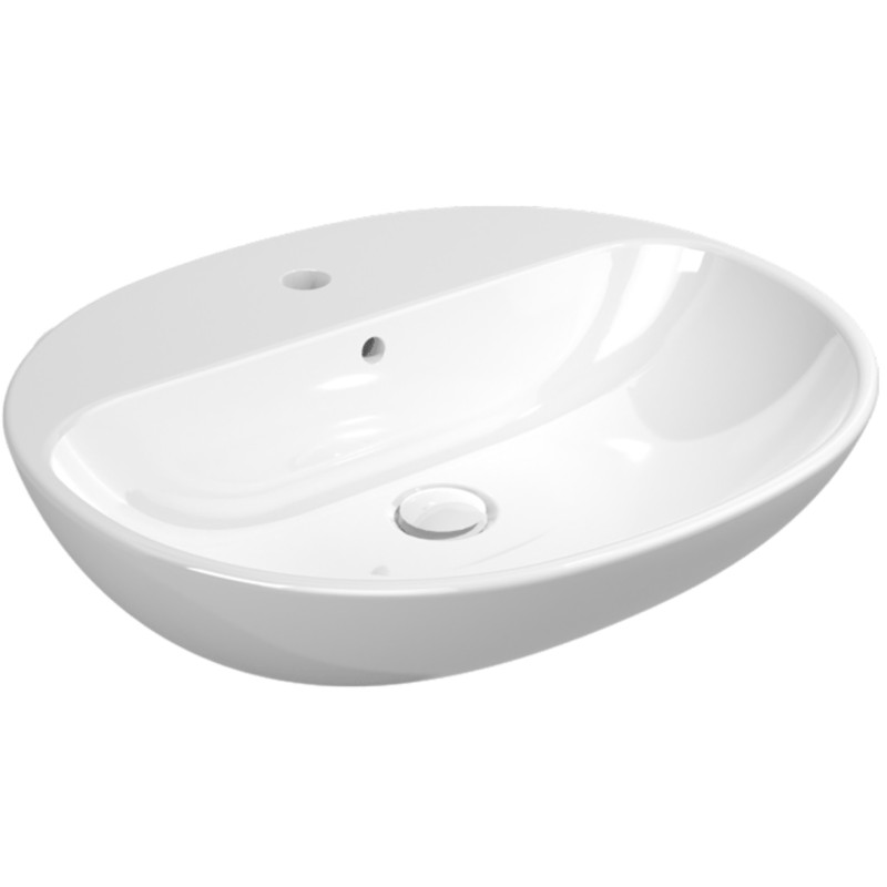 Flaminia Nuda 60 Countertop/wall-mounted washbasin with a shelf for a single-hole tap white 5083