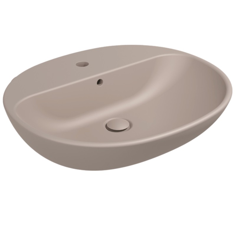 Flaminia Nuda 60 Countertop/wall-mounted washbasin with a shelf for a single-hole tap argilla 5083ARG