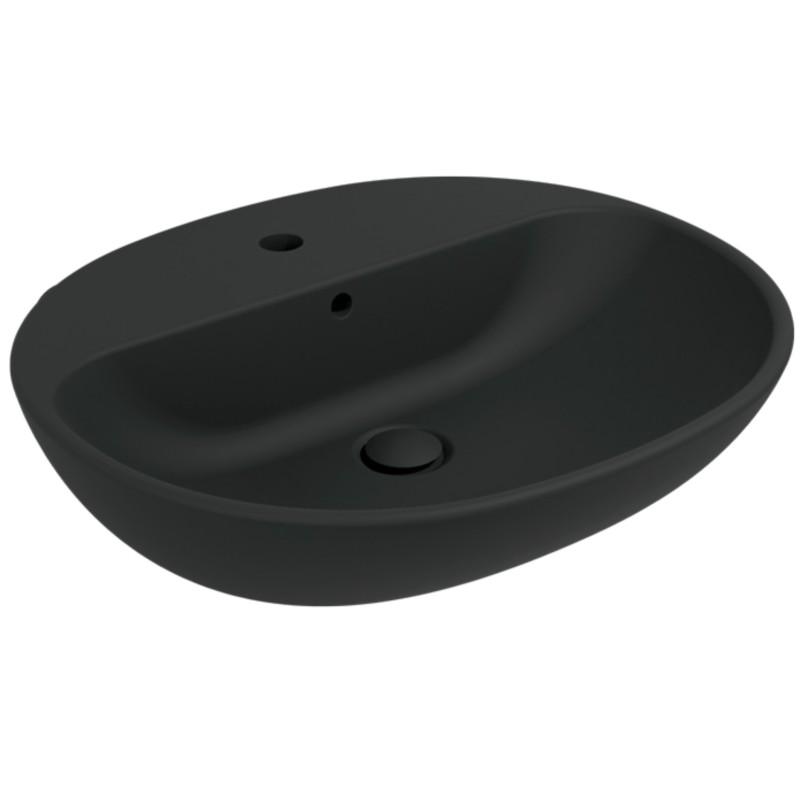 Flaminia Nuda 60 Countertop/wall-mounted washbasin with a shelf for a single-hole tap black matt / carbone 5083CAR